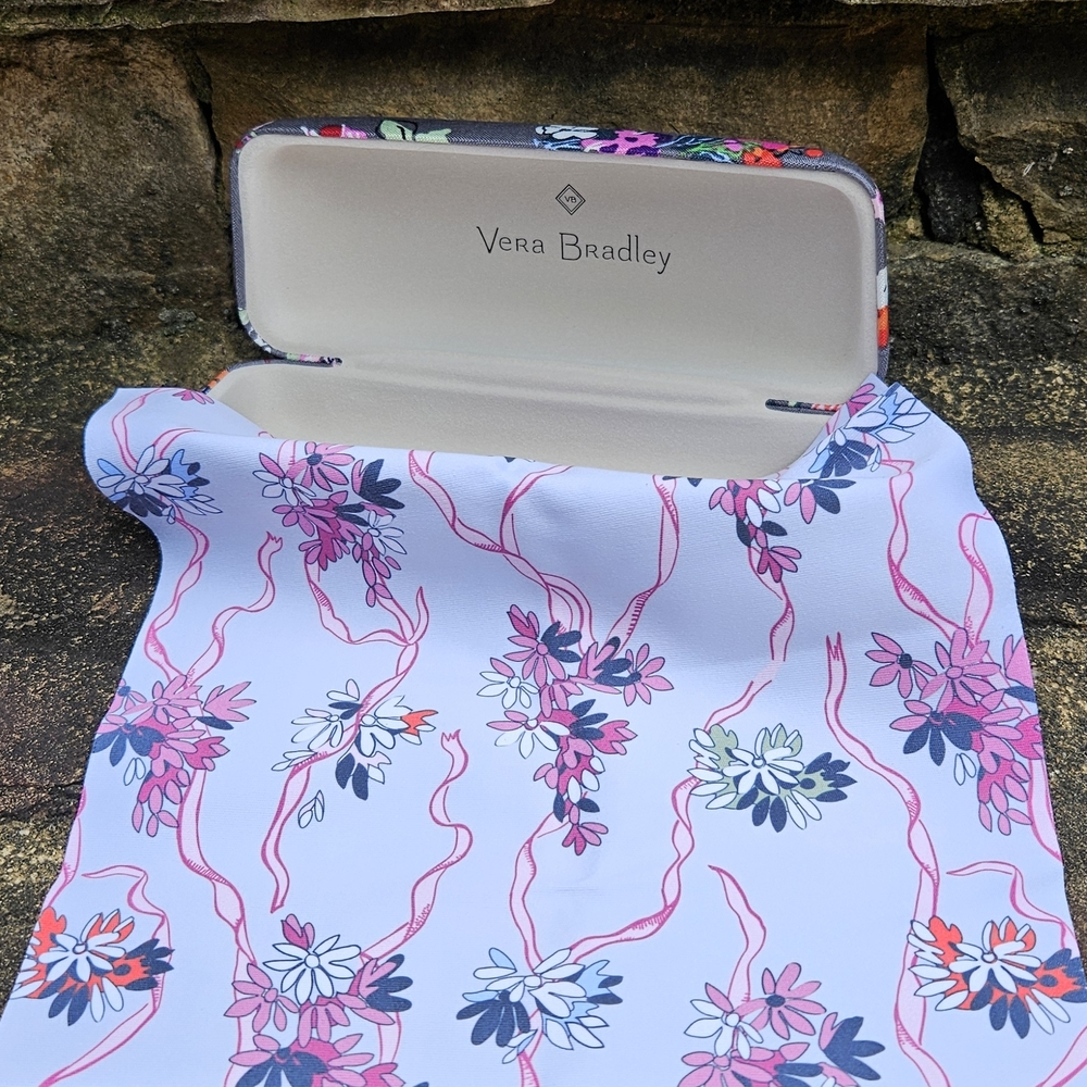 Vera Bradley Floral Glasses Case - Gray and Pink - Picture 3 of 4